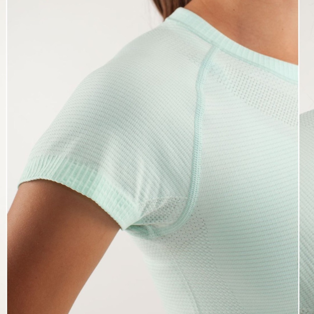 Lululemon Run:Swiftly Tech Shirt Sleeve Mint Movement/black Sz 4 - Picture 13 of 13